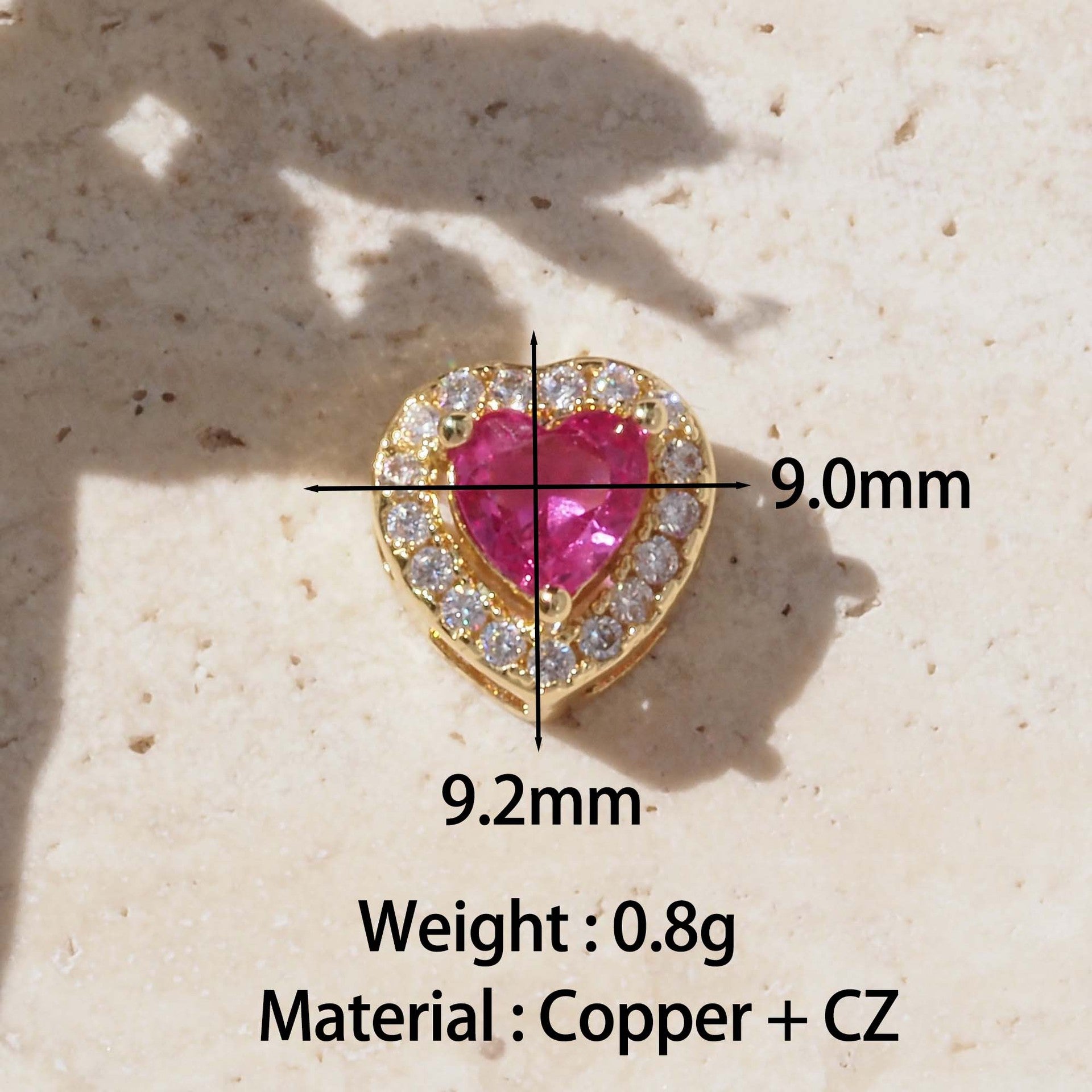 For Love Charms Golden Copper Pendant Featuring Electroplated Finish With Birthstone Inlay