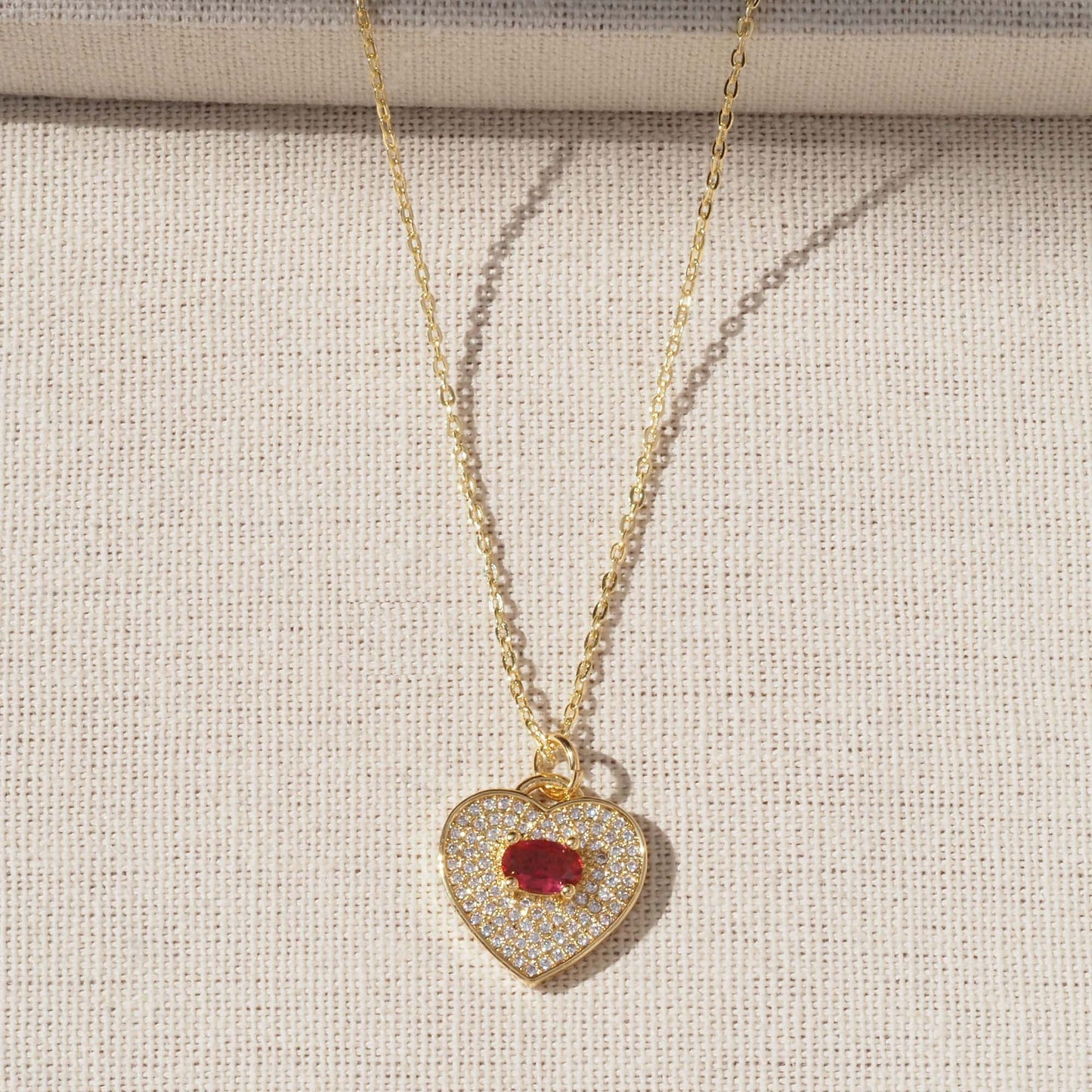 Heart Shape Pendant For Love Charms In Golden Copper Featuring Zircon Inlay