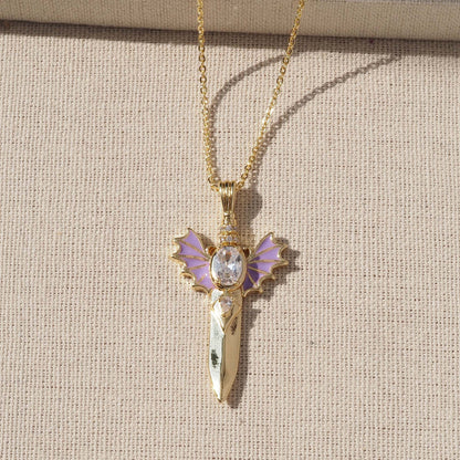 Angel Wings Pendant For Love Charms Featuring Enamel Craft
