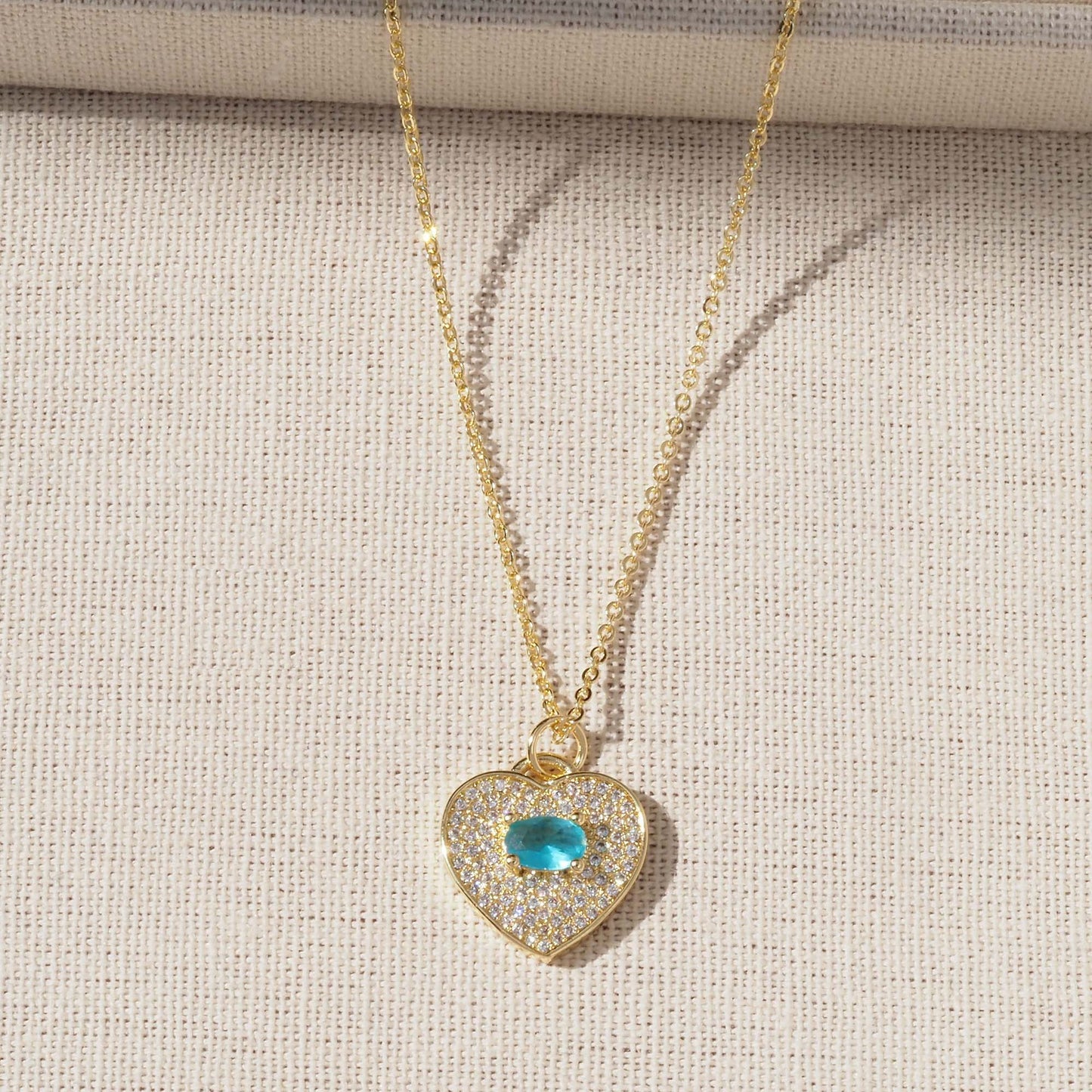 Heart Shape Pendant For Love Charms In Golden Copper Featuring Zircon Inlay