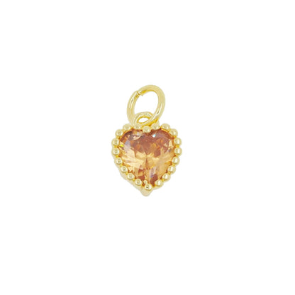 Heart Shape Pendant For Love Charms In Golden Copper