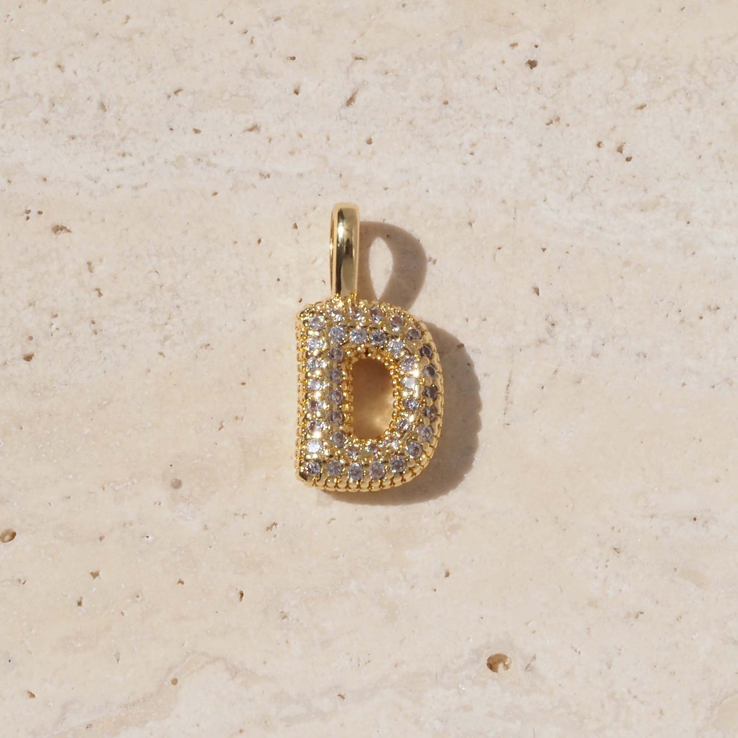 For Love Charms Golden Copper Pendant Featuring Electroplated Finish With Birthstone Inlay