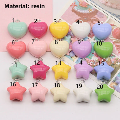 Heart Shape Resin Love Charms Pendant, Romantic Hanging Decoration