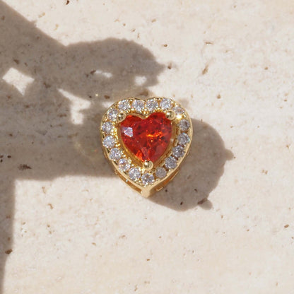 For Love Charms Golden Copper Pendant Featuring Electroplated Finish With Birthstone Inlay