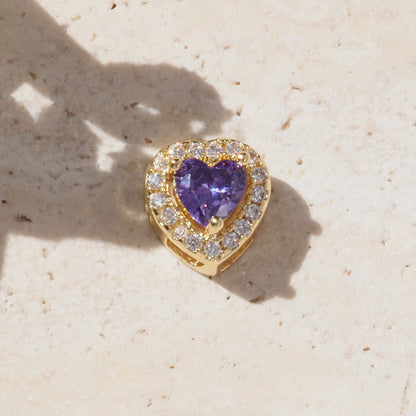 For Love Charms Golden Copper Pendant Featuring Electroplated Finish With Birthstone Inlay