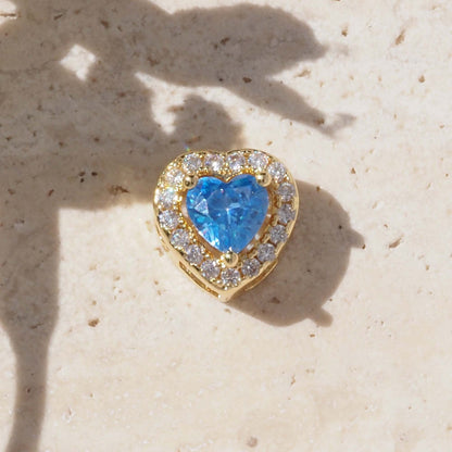 For Love Charms Golden Copper Pendant Featuring Electroplated Finish With Birthstone Inlay