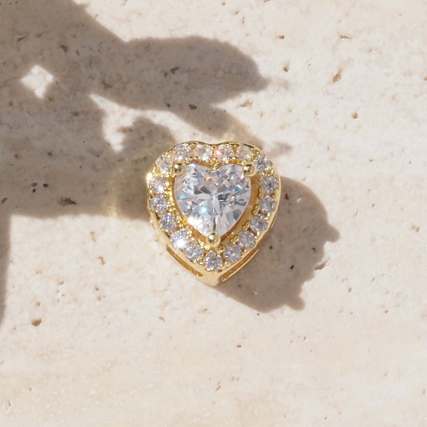 For Love Charms Golden Copper Pendant Featuring Electroplated Finish With Birthstone Inlay
