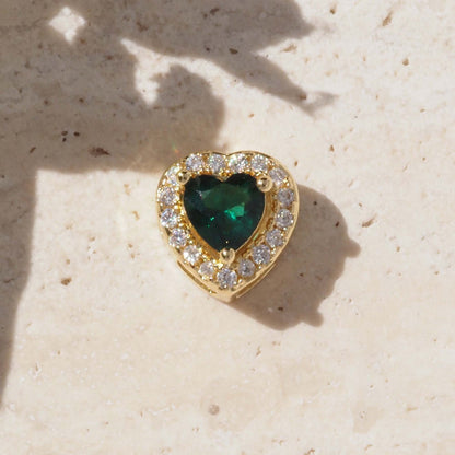 For Love Charms Golden Copper Pendant Featuring Electroplated Finish With Birthstone Inlay