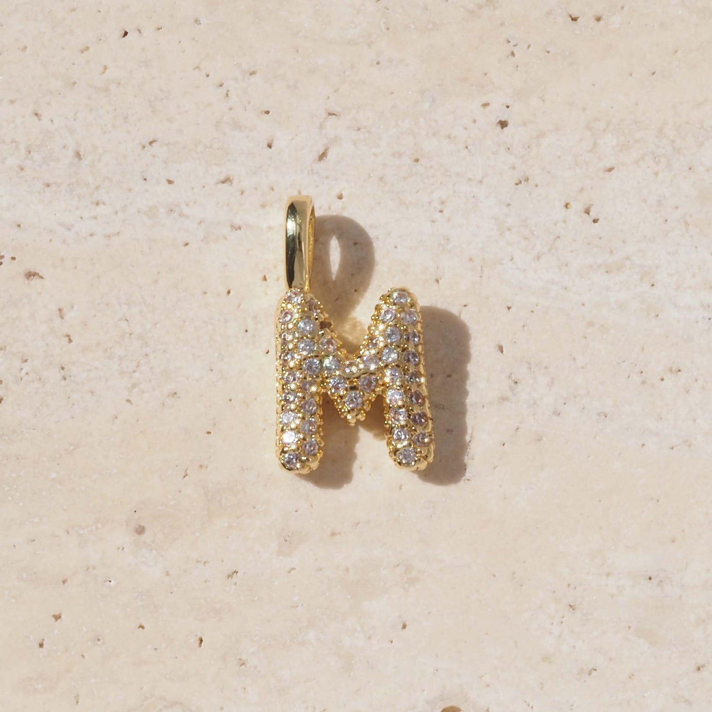 For Love Charms Golden Copper Pendant Featuring Electroplated Finish With Birthstone Inlay
