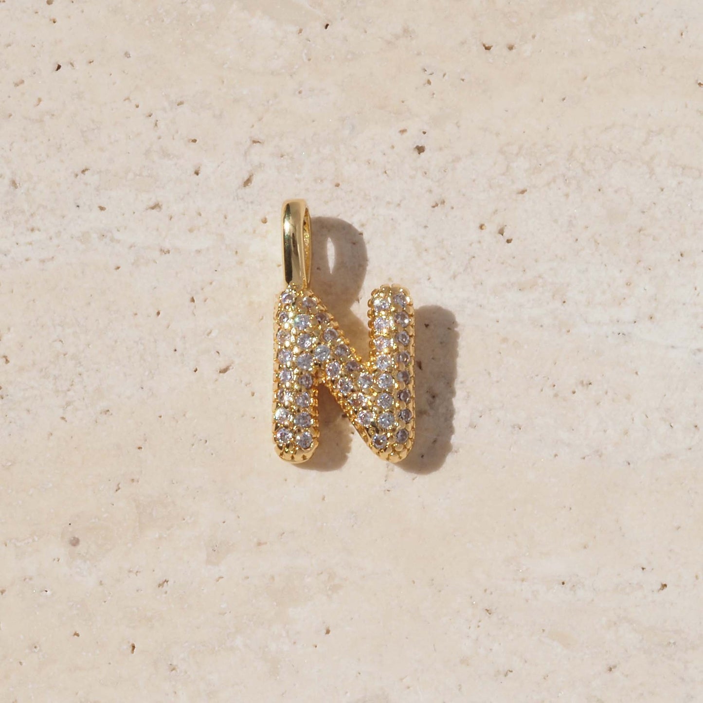 For Love Charms Golden Copper Pendant Featuring Electroplated Finish With Birthstone Inlay
