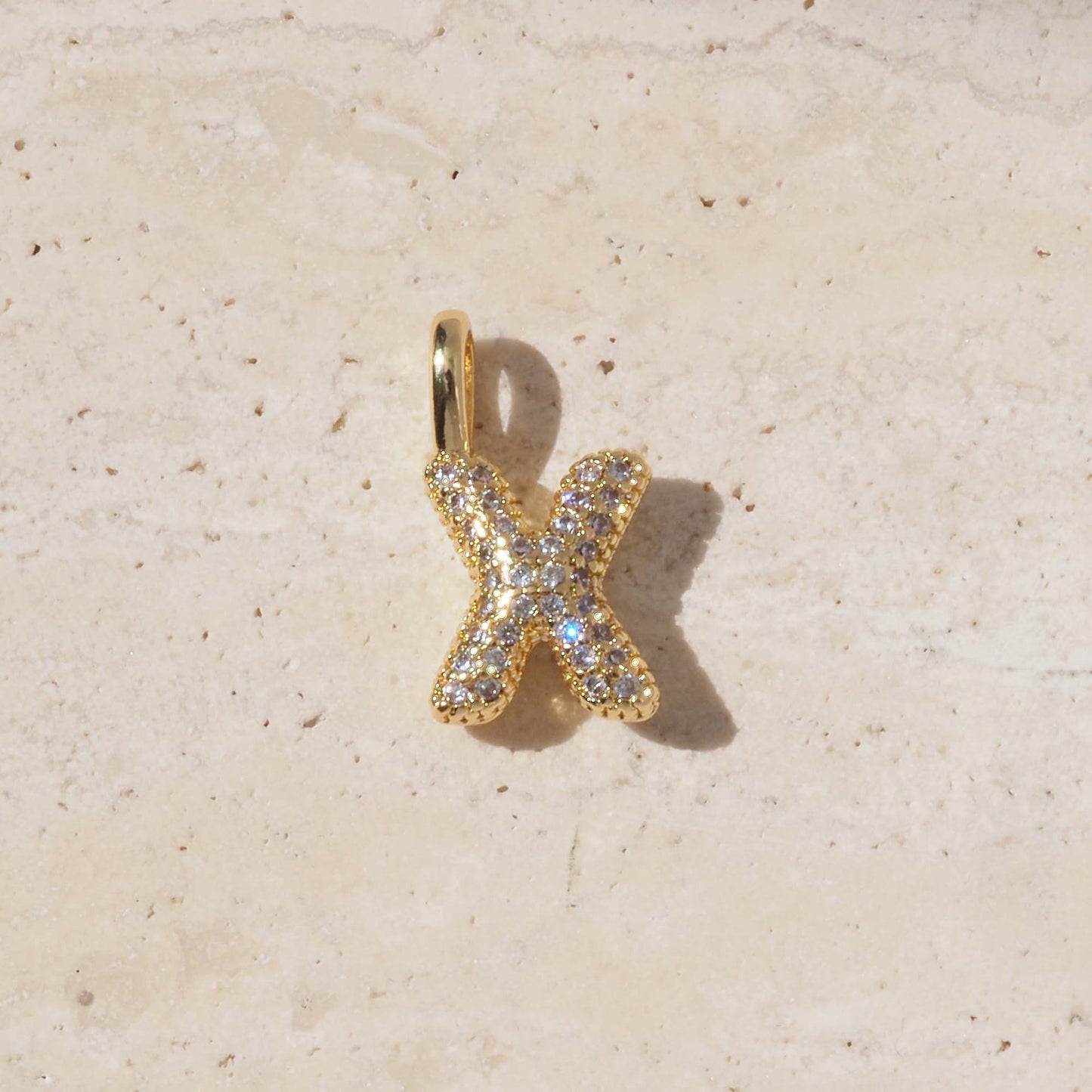For Love Charms Golden Copper Pendant Featuring Electroplated Finish With Birthstone Inlay