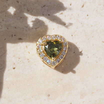 For Love Charms Golden Copper Pendant Featuring Electroplated Finish With Birthstone Inlay