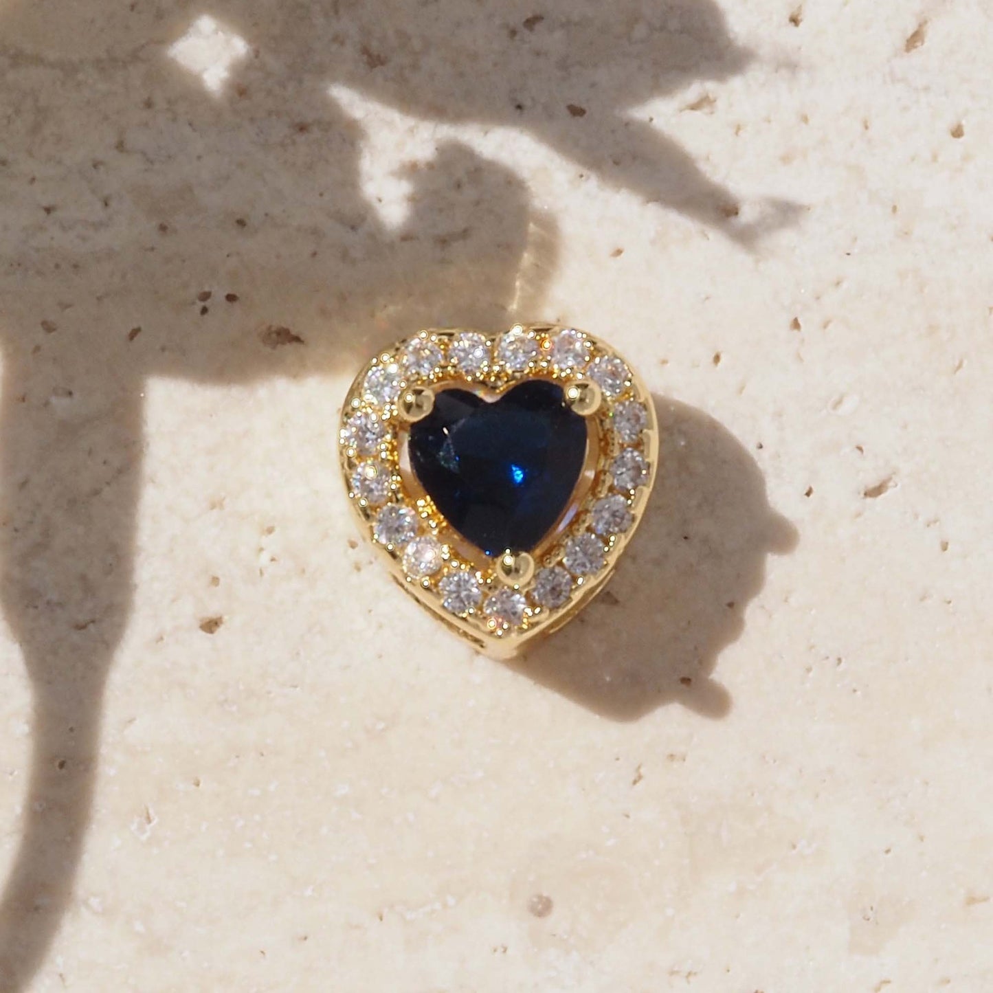 For Love Charms Golden Copper Pendant Featuring Electroplated Finish With Birthstone Inlay