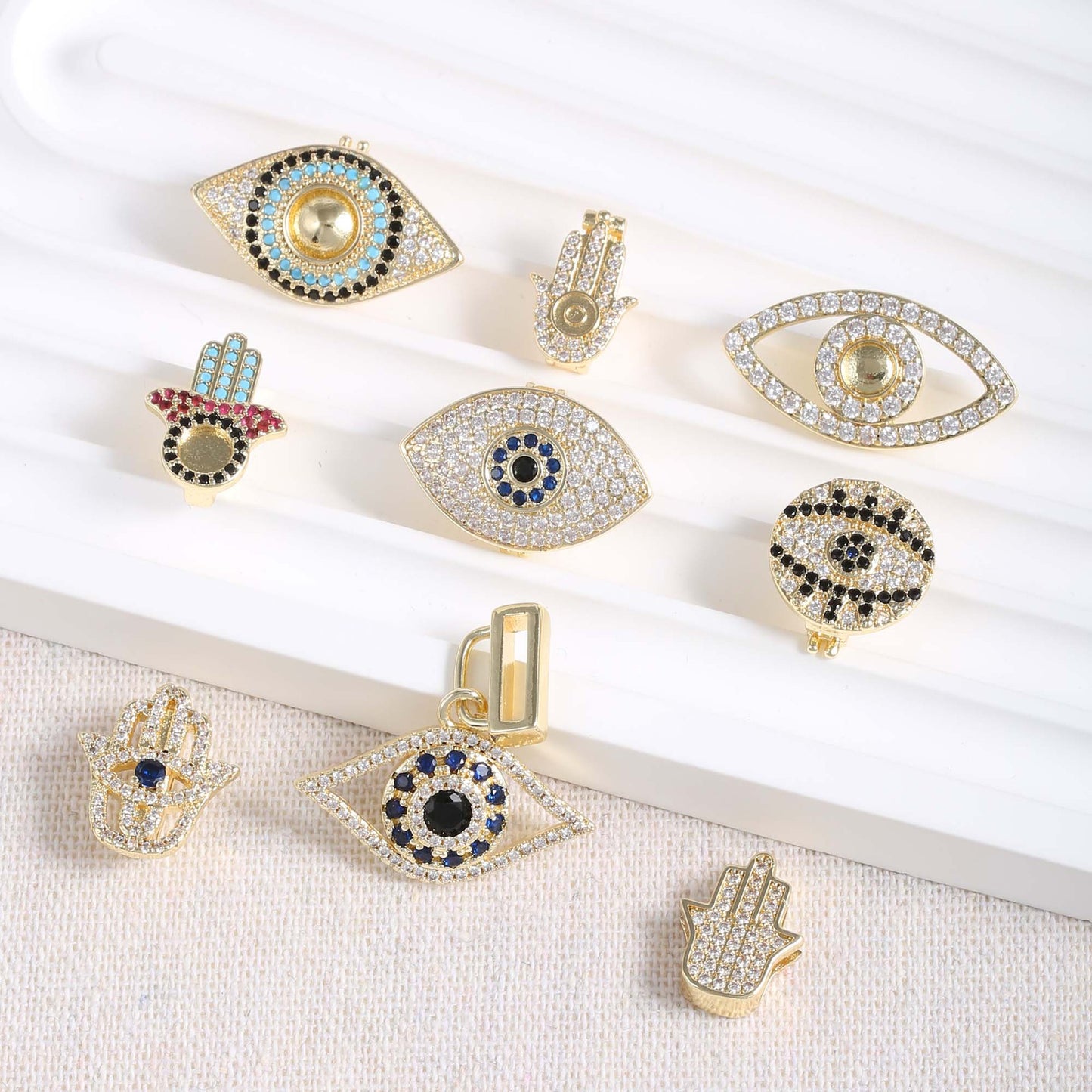 For Love Charms Copper Bracelets With Electroplated Gold Plating Featuring Zircon Inlay In Golden