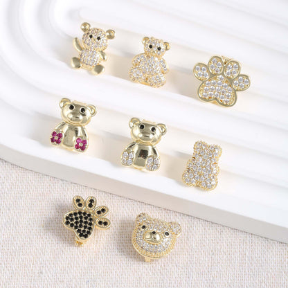 For Love Charms Copper Bracelets With Electroplated Gold Plating Featuring Zircon Inlay In Golden