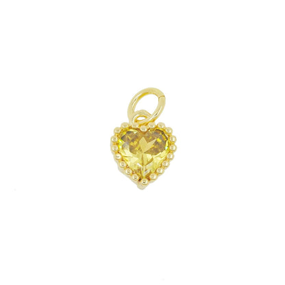 Heart Shape Pendant For Love Charms In Golden Copper