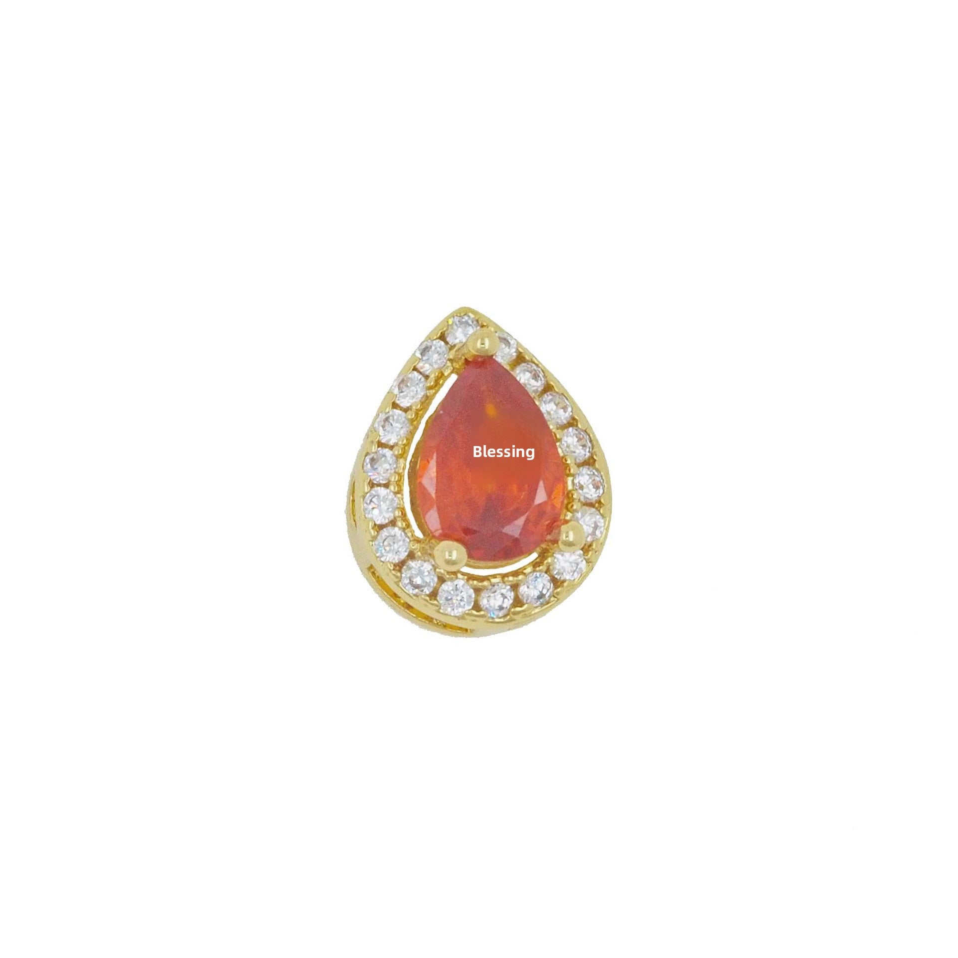 Golden Copper Water Droplets Pendant For Love Charms, 1 Piece