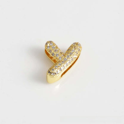 For Love Charms Copper Bracelets With Electroplated Gold Plating Featuring Zircon Inlay In Golden