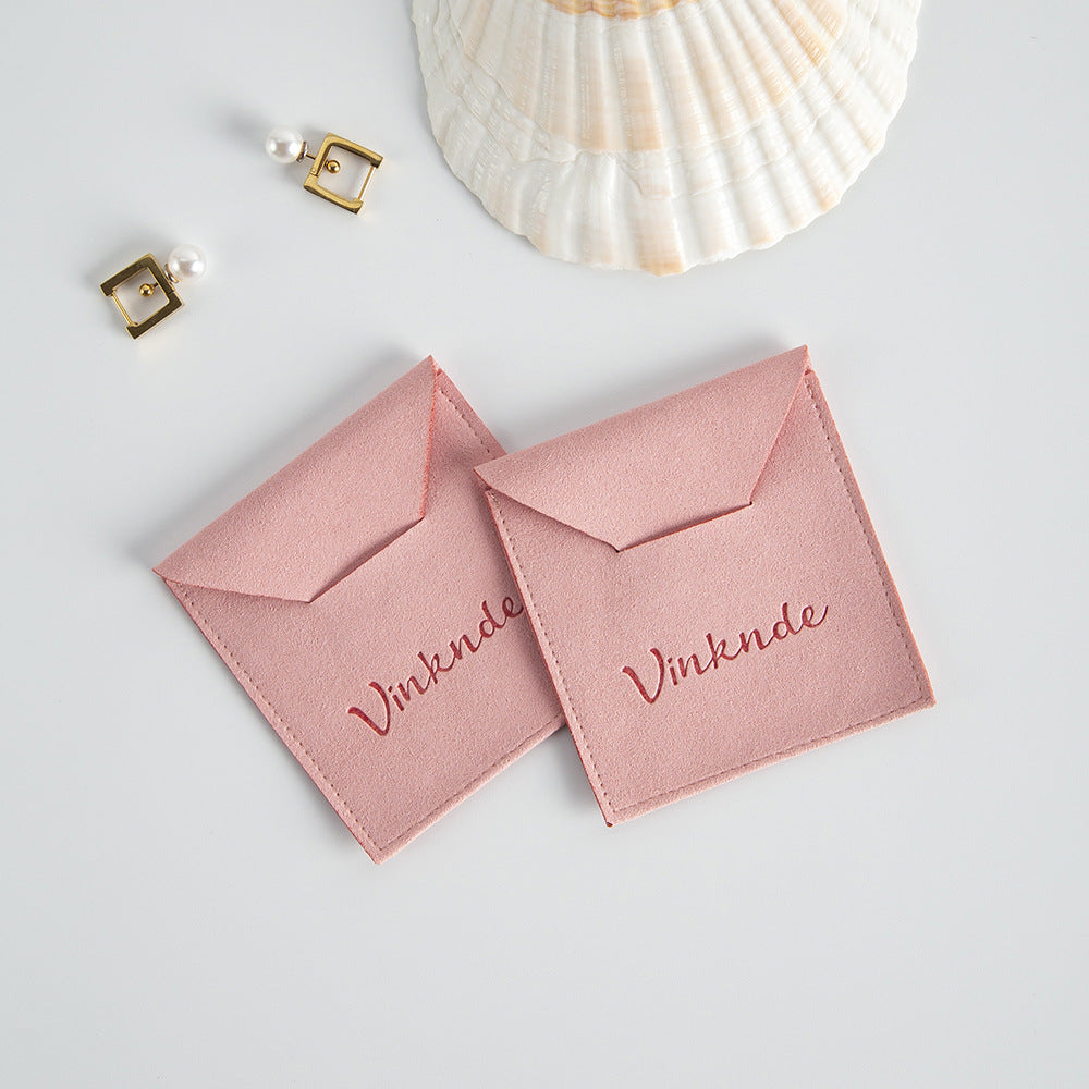 Pink Flannel Jewelry Packaging Bags For Love Charms, Soft And Durable Storage Pouches