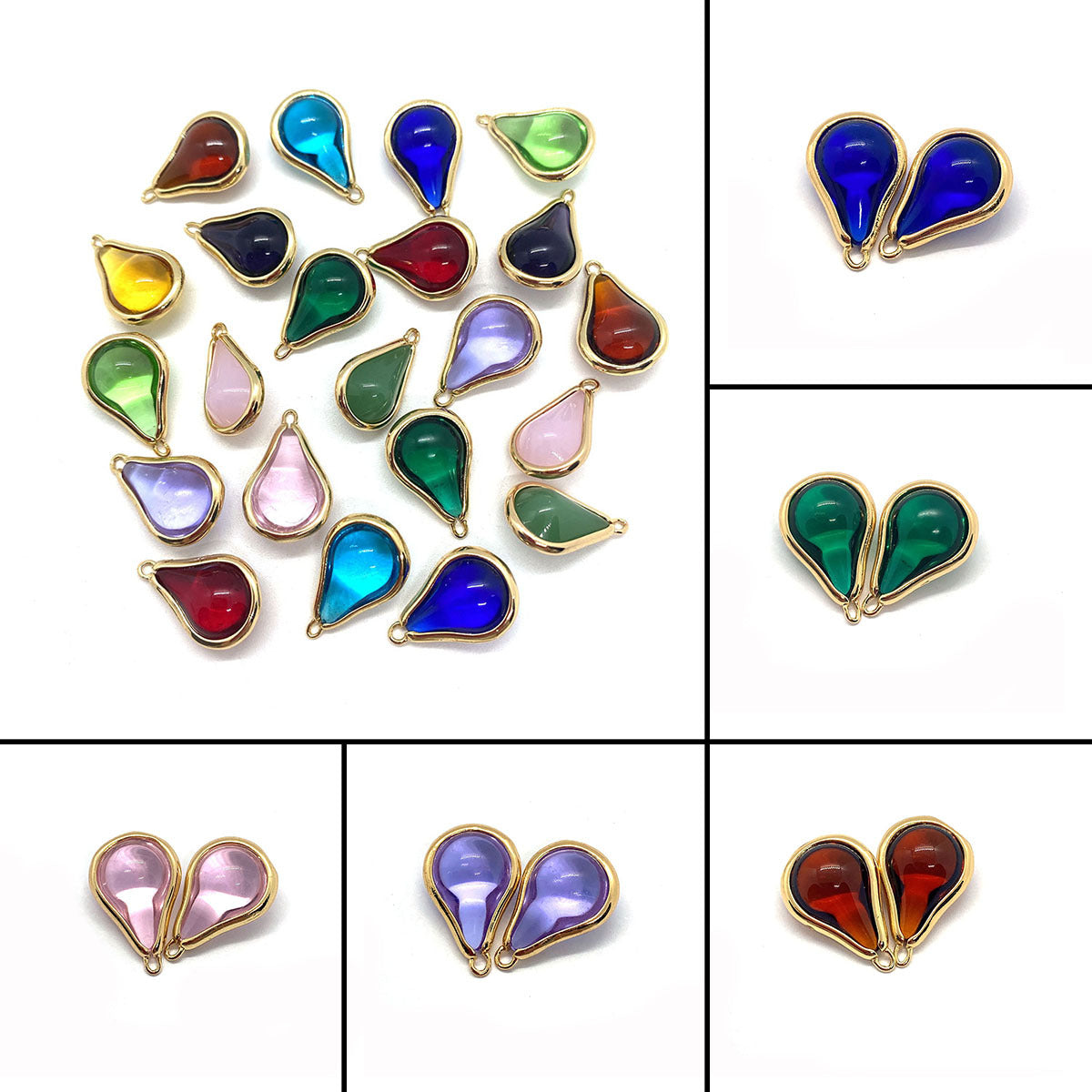 Water Droplets Suncatcher Raw Material Featuring Love Charms For Unique Jewelry Making