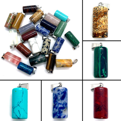 Natural Stone Pendant Featuring Love Charms For Jewelry Making