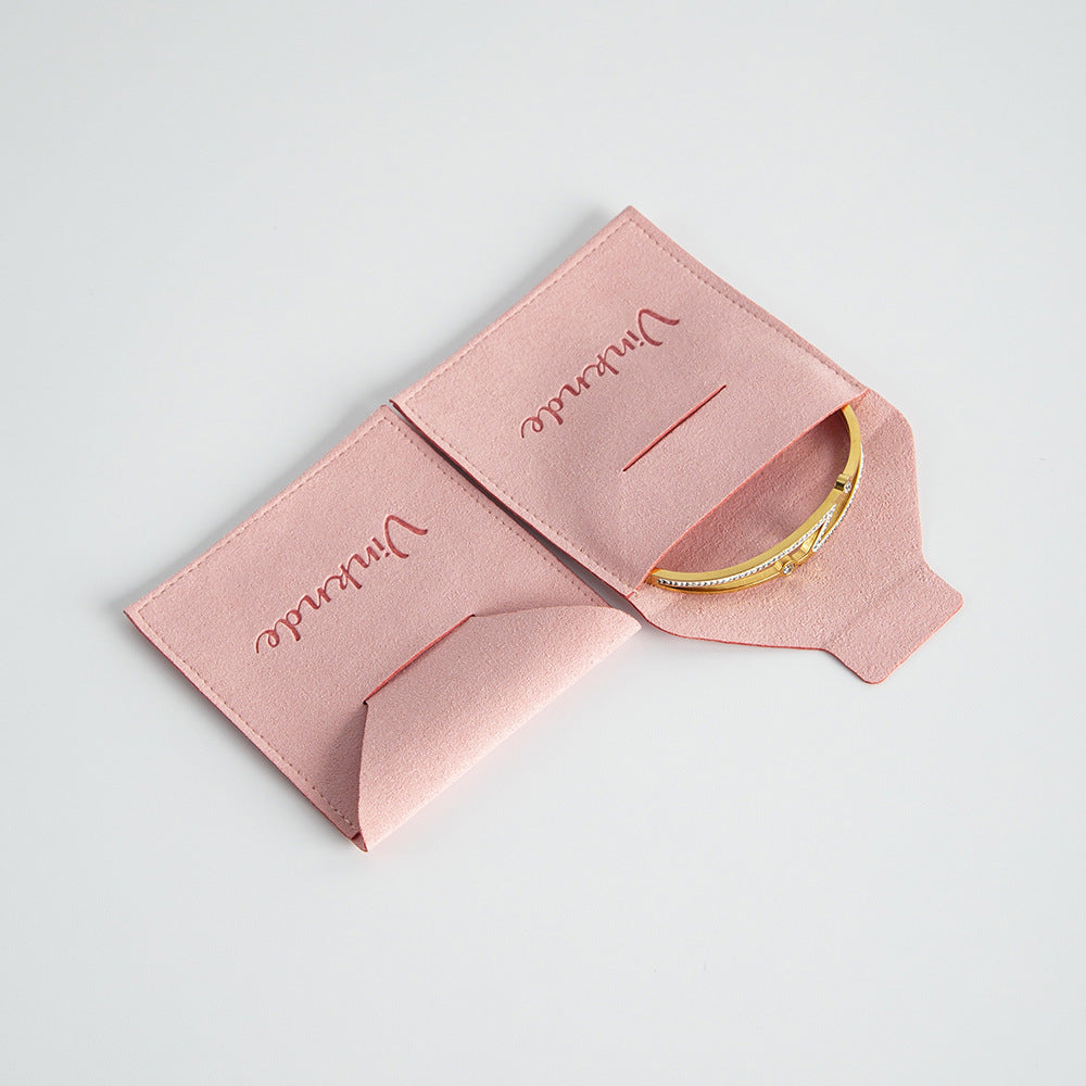 Pink Flannel Jewelry Packaging Bags For Love Charms, Soft And Durable Storage Pouches