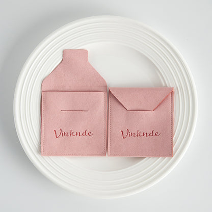 Pink Flannel Jewelry Packaging Bags For Love Charms, Soft And Durable Storage Pouches