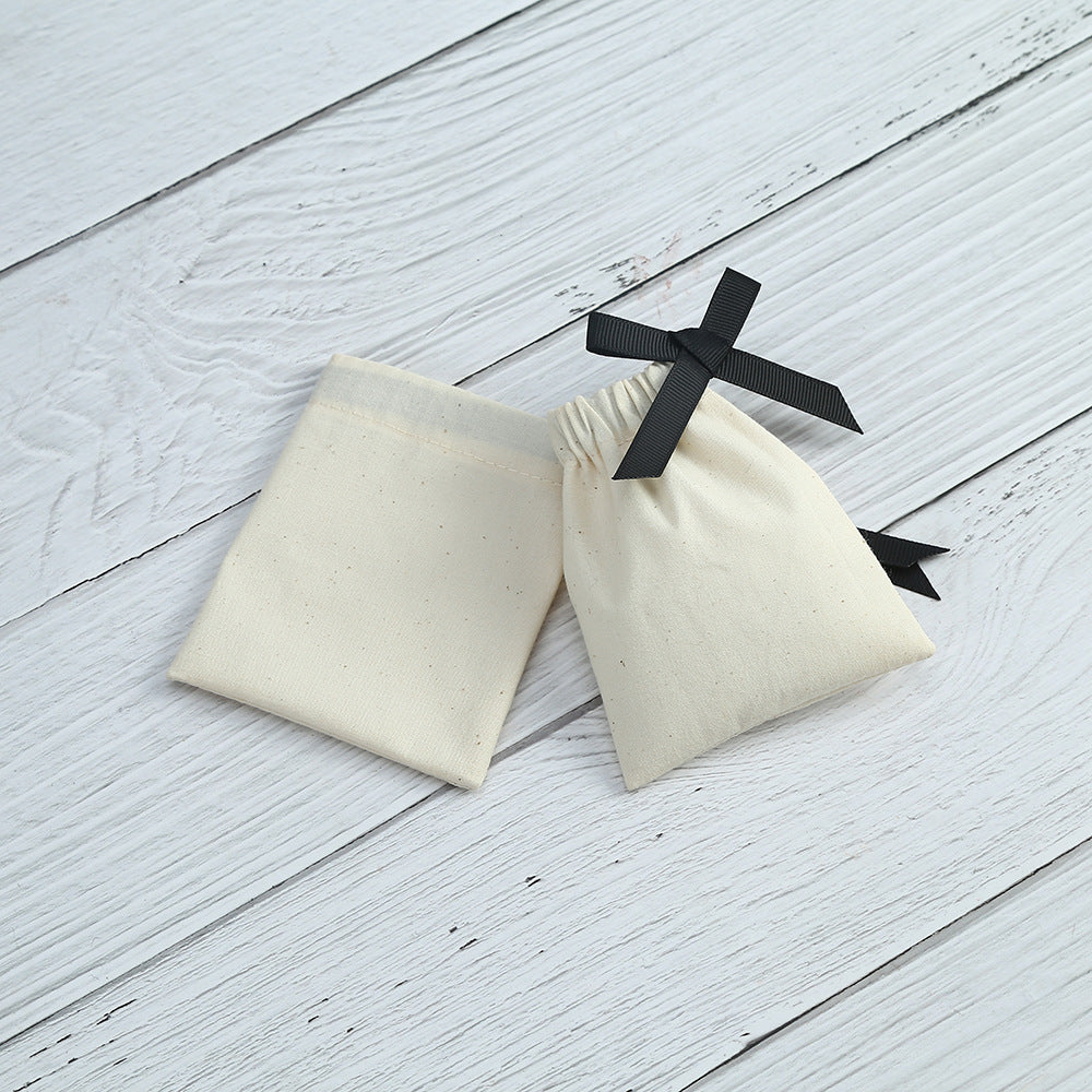 Cotton Jewelry Packaging Bags With Drawstring, Love Charms Design, Available In Black For Elegant Storage