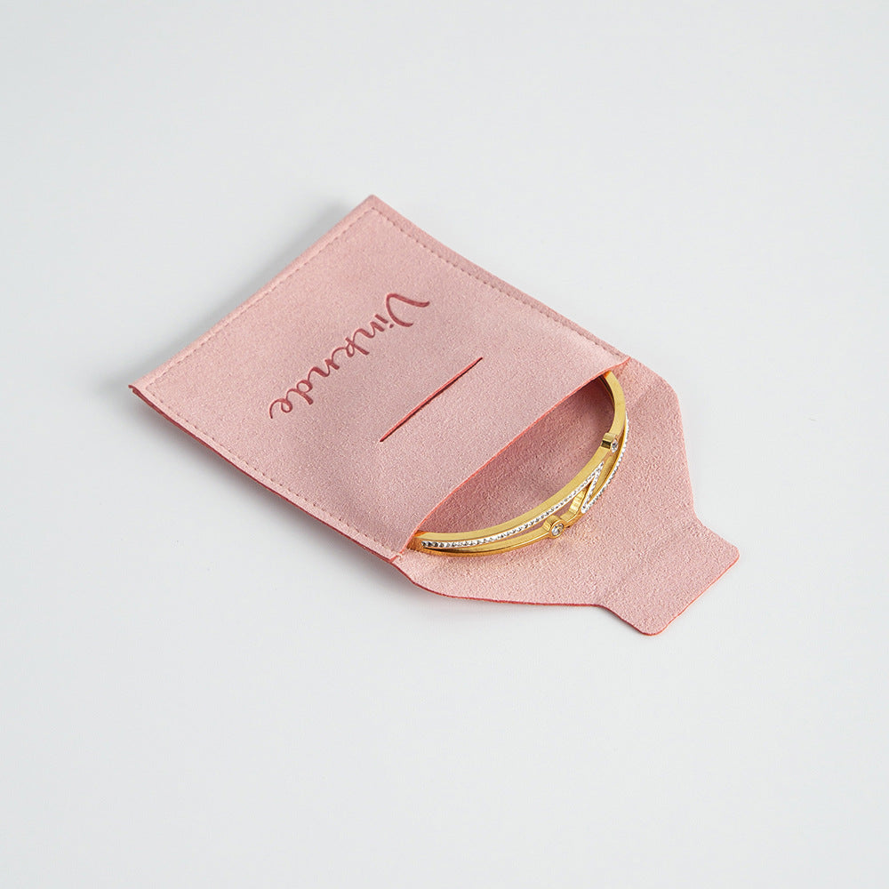 Pink Flannel Jewelry Packaging Bags For Love Charms, Soft And Durable Storage Pouches