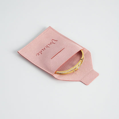 Pink Flannel Jewelry Packaging Bags For Love Charms, Soft And Durable Storage Pouches