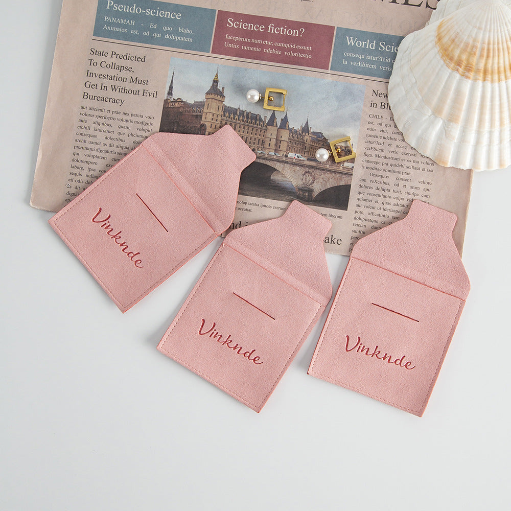 Pink Flannel Jewelry Packaging Bags For Love Charms, Soft And Durable Storage Pouches