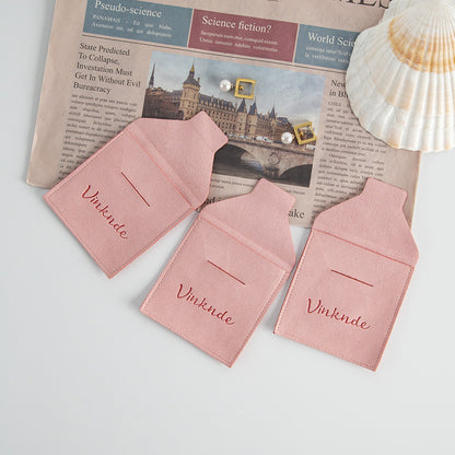 Pink Flannel Jewelry Packaging Bags For Love Charms, Soft And Durable Storage Pouches