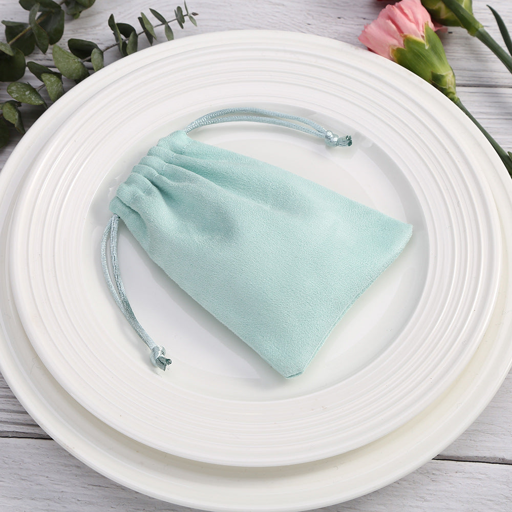 Flannel Jewelry Packaging Bags In Light Green, Perfect For Love Charms