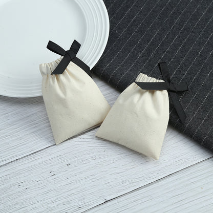 Cotton Jewelry Packaging Bags With Drawstring, Love Charms Design, Available In Black For Elegant Storage