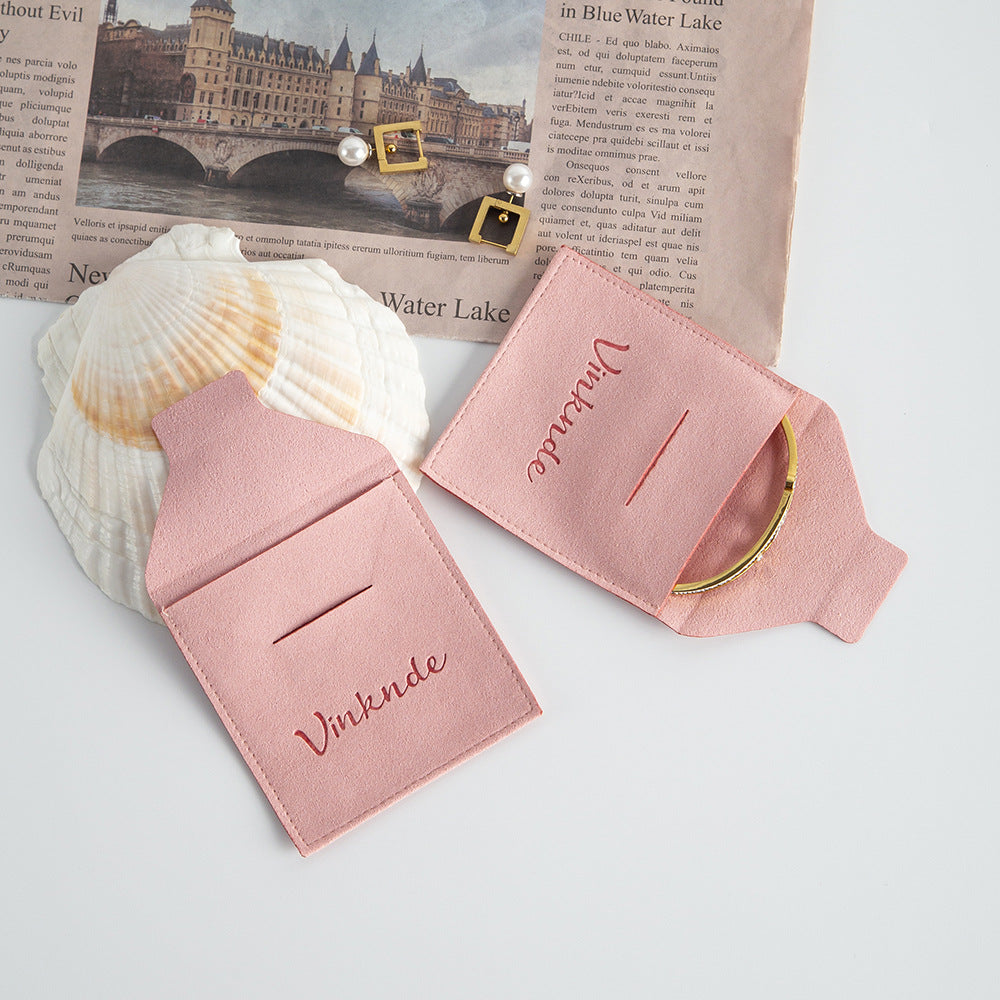 Pink Flannel Jewelry Packaging Bags For Love Charms, Soft And Durable Storage Pouches