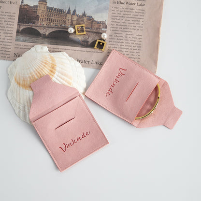 Pink Flannel Jewelry Packaging Bags For Love Charms, Soft And Durable Storage Pouches