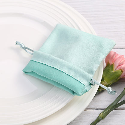 Flannel Jewelry Packaging Bags In Light Green, Perfect For Love Charms