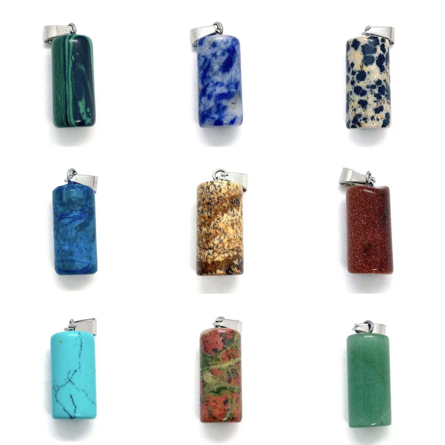 Natural Stone Pendant Featuring Love Charms For Jewelry Making