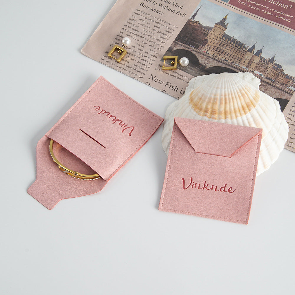 Pink Flannel Jewelry Packaging Bags For Love Charms, Soft And Durable Storage Pouches