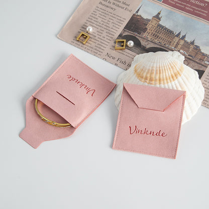 Pink Flannel Jewelry Packaging Bags For Love Charms, Soft And Durable Storage Pouches