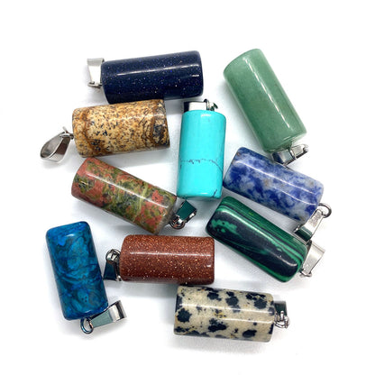 Natural Stone Pendant Featuring Love Charms For Jewelry Making