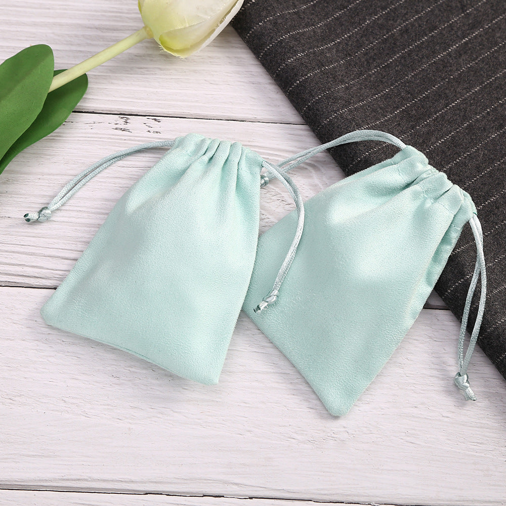 Flannel Jewelry Packaging Bags In Light Green, Perfect For Love Charms