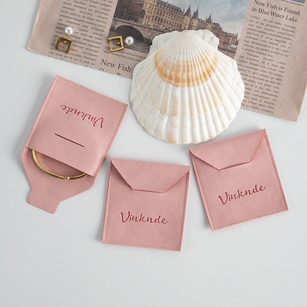 Pink Flannel Jewelry Packaging Bags For Love Charms, Soft And Durable Storage Pouches