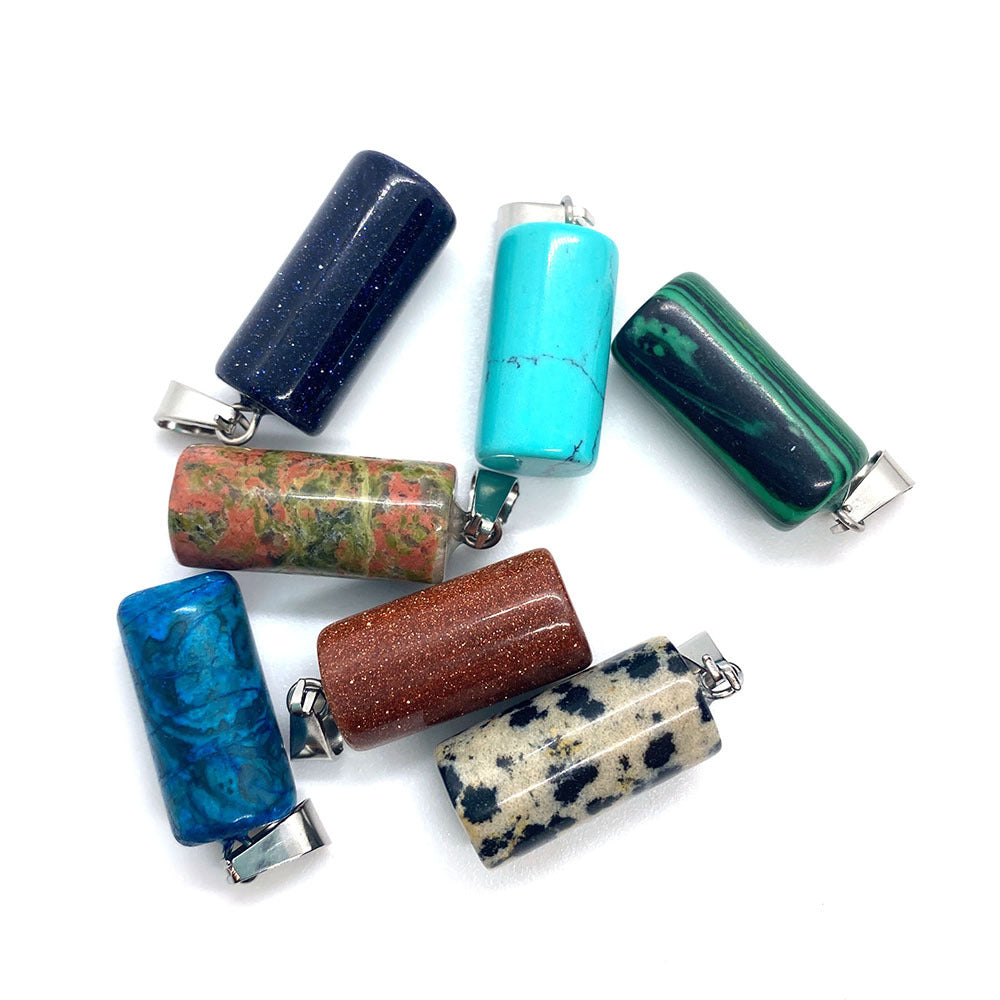 Natural Stone Pendant Featuring Love Charms For Jewelry Making