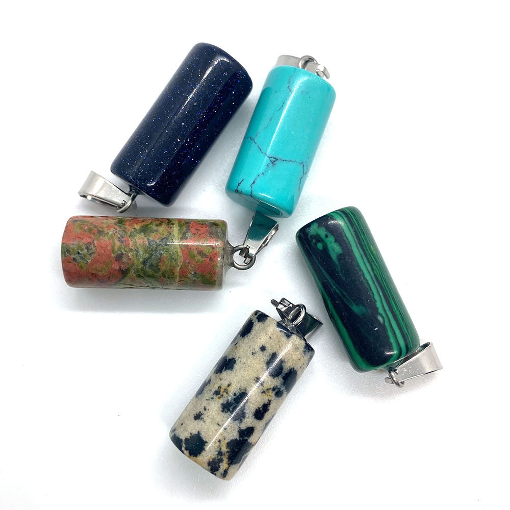 Natural Stone Pendant Featuring Love Charms For Jewelry Making