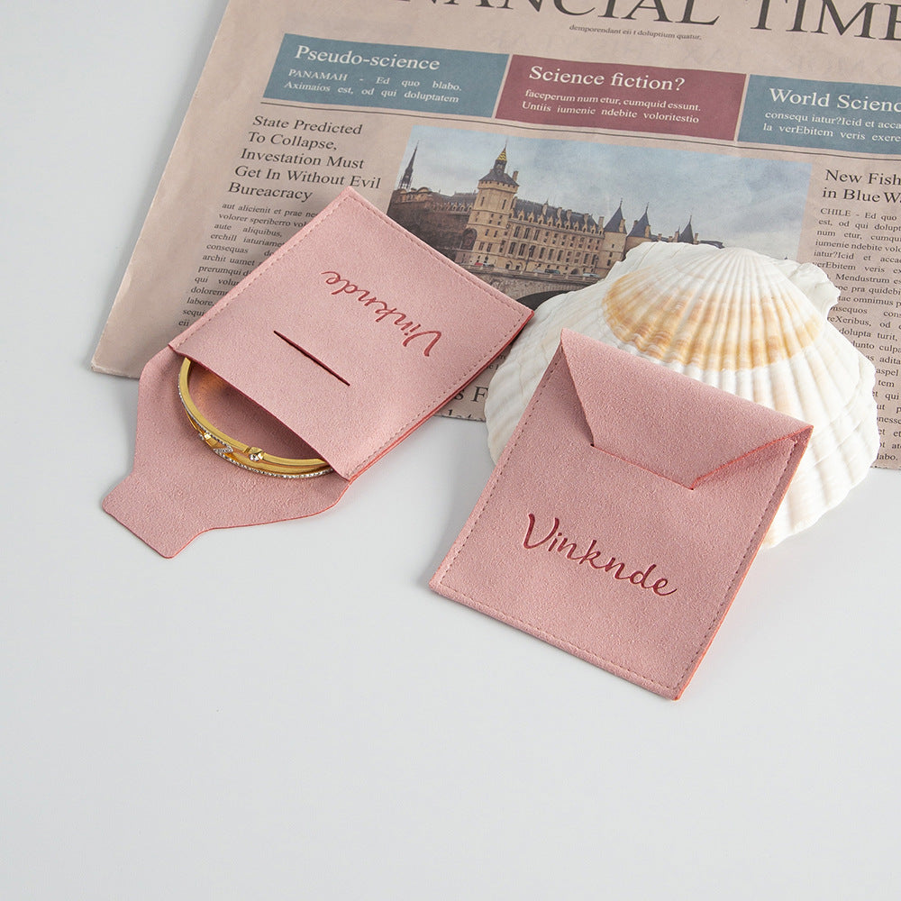 Pink Flannel Jewelry Packaging Bags For Love Charms, Soft And Durable Storage Pouches
