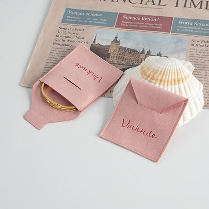 Pink Flannel Jewelry Packaging Bags For Love Charms, Soft And Durable Storage Pouches