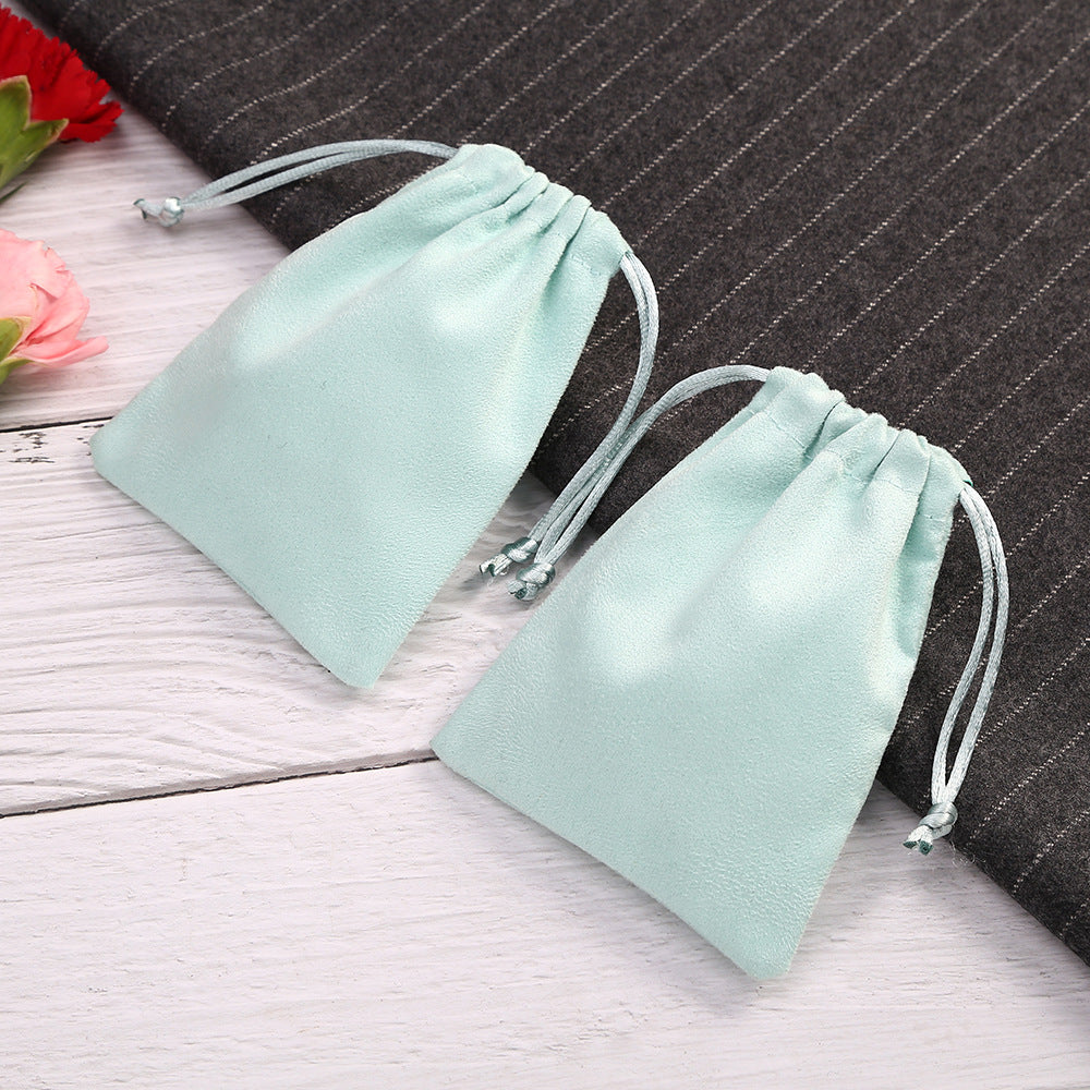 Flannel Jewelry Packaging Bags In Light Green, Perfect For Love Charms