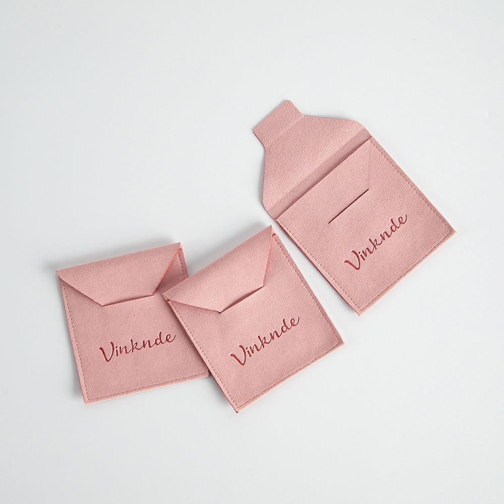 Pink Flannel Jewelry Packaging Bags For Love Charms, Soft And Durable Storage Pouches