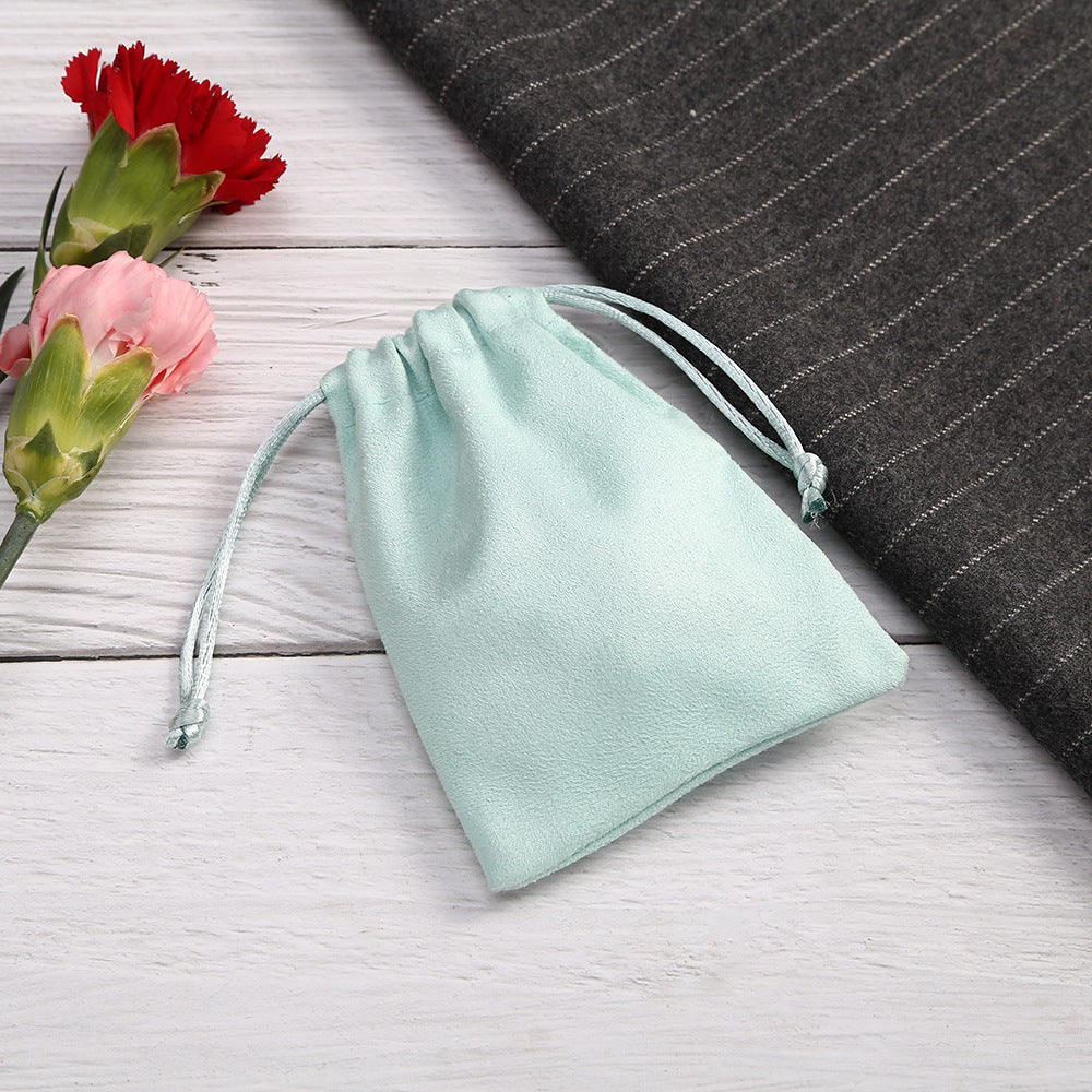 Flannel Jewelry Packaging Bags In Light Green, Perfect For Love Charms